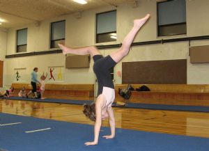 Chloe Hillman perfecting her back walkover